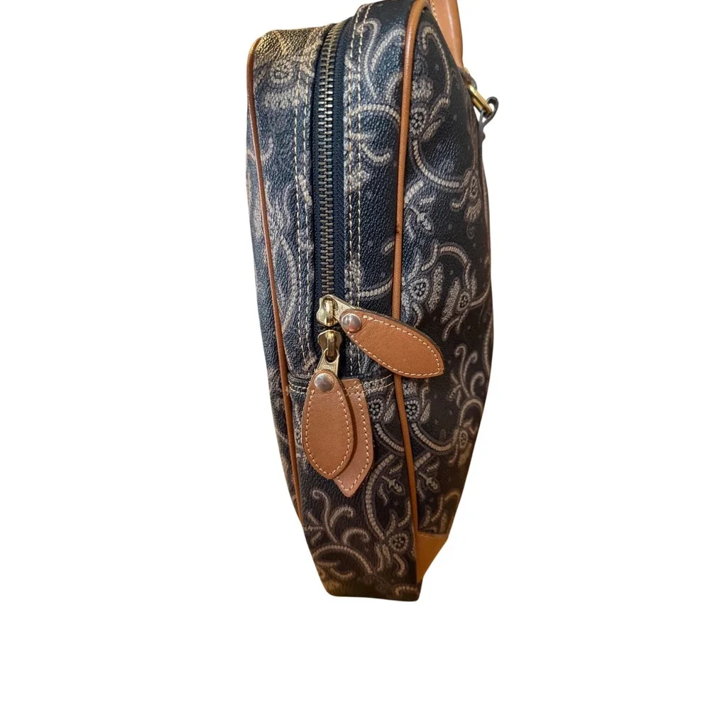 Luij Italy Tote Large Black Brown Excellent Vintage Paisley Laptop Bag